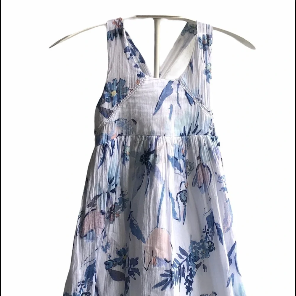 OLD NAVY, EUC, beautiful white and blue longer dress